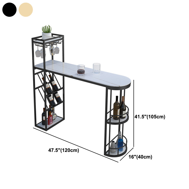 Contemporary 1/2/3 Pieces Bar Table Set Stone Bar Table with Bar Stool