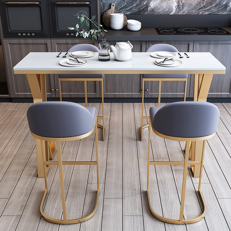 Contemporary 1/2/3/5/7 Pieces Bar Table Set Rectangle Stone Bar Table with Bar Stool