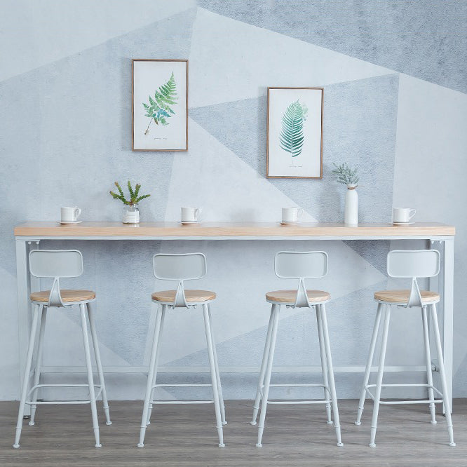 Contemporary 1/2/3 Pieces Bar Table Set Rectangle Wood Bar Table with Bar Stool