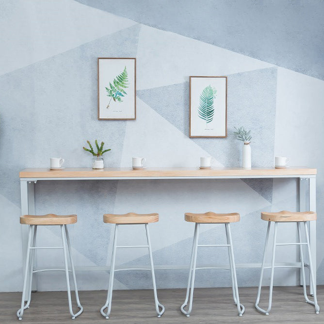 Contemporary 1/2/3 Pieces Bar Table Set Rectangle Wood Bar Table with Bar Stool