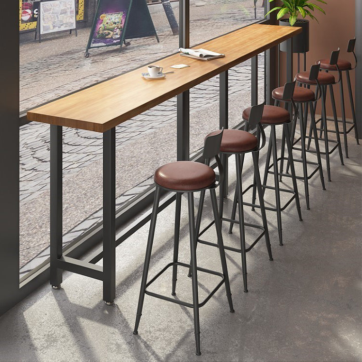 Modern Bar Table Set 1/7 Pieces Rectangle Pine Wood Counter Table for Shop