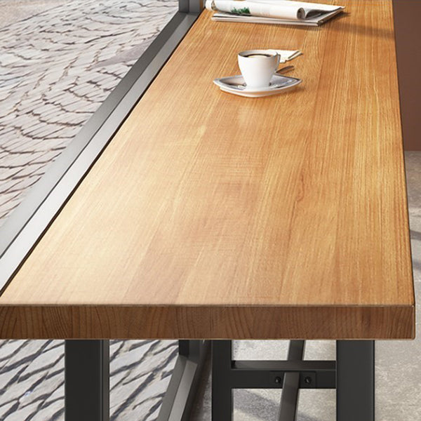 Modern Bar Table Set 1/7 Pieces Rectangle Pine Wood Counter Table for Shop