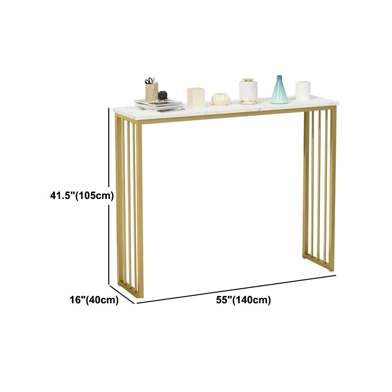 Glam Rectangle Bar Table Set 1/2/5 Pieces Stone Bar Table with High Stools