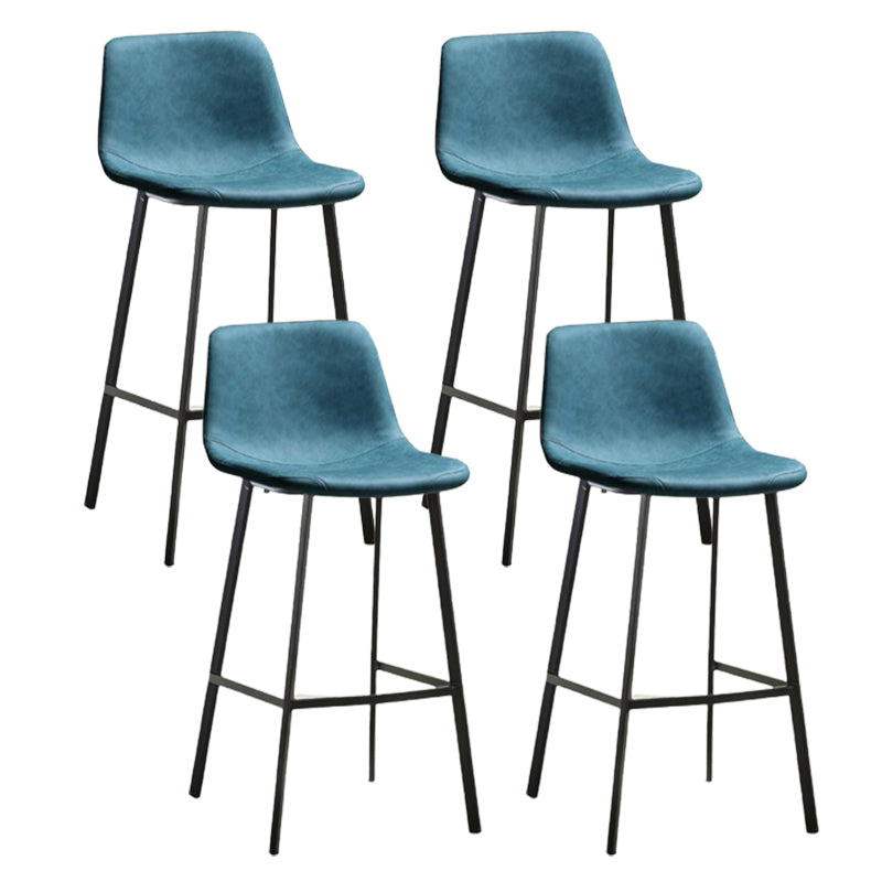 Indoor Leather Counter Chair Bucket Footrest Industrial Counter & Bar Stool