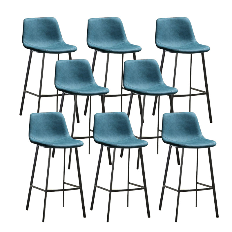 Indoor Leather Counter Chair Bucket Footrest Industrial Counter & Bar Stool