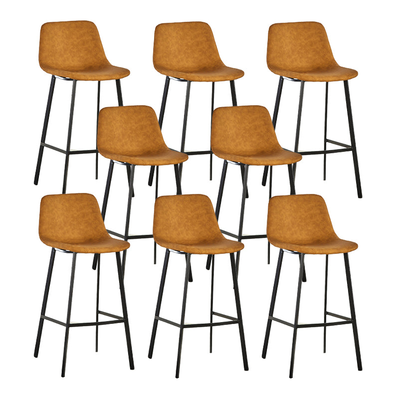 Indoor Leather Counter Chair Bucket Footrest Industrial Counter & Bar Stool