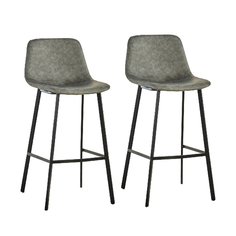 Indoor Leather Counter Chair Bucket Footrest Industrial Counter & Bar Stool