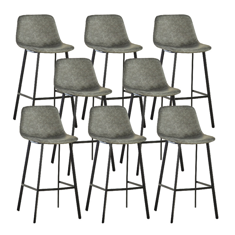 Indoor Leather Counter Chair Bucket Footrest Industrial Counter & Bar Stool