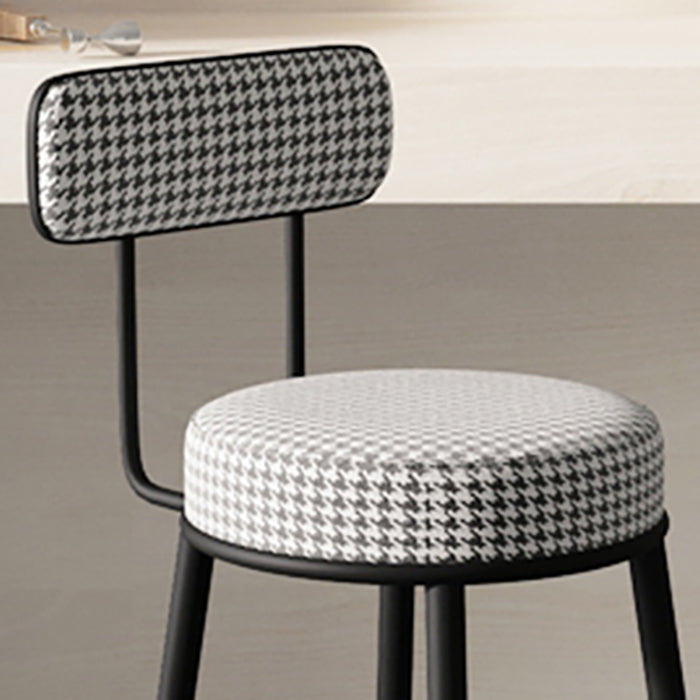 Fabric Upholstered Armless Bar Stools Scandinavian Round Seat Barstool