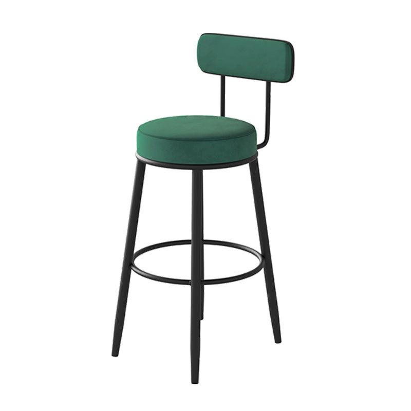 Fabric Upholstered Armless Bar Stools Scandinavian Round Seat Barstool