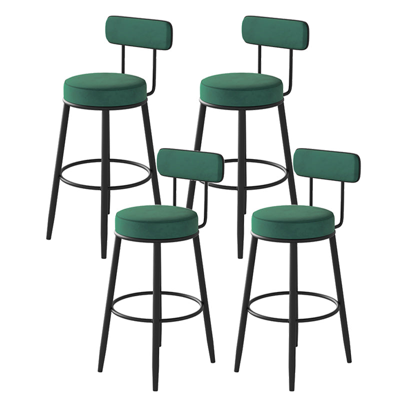 Fabric Upholstered Armless Bar Stools Scandinavian Round Seat Barstool
