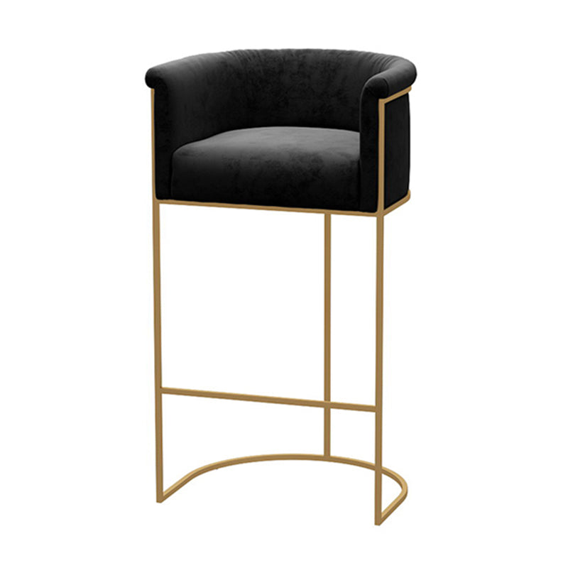 Bucket Seat Bar Stools Scandinavian Fabric Low Back Barstool for Restaurant