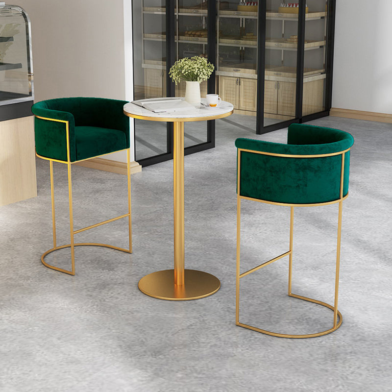 Bucket Seat Bar Stools Scandinavian Fabric Low Back Barstool for Restaurant