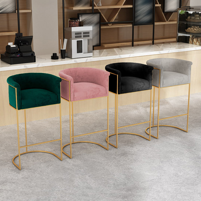 Bucket Seat Bar Stools Scandinavian Fabric Low Back Barstool for Restaurant