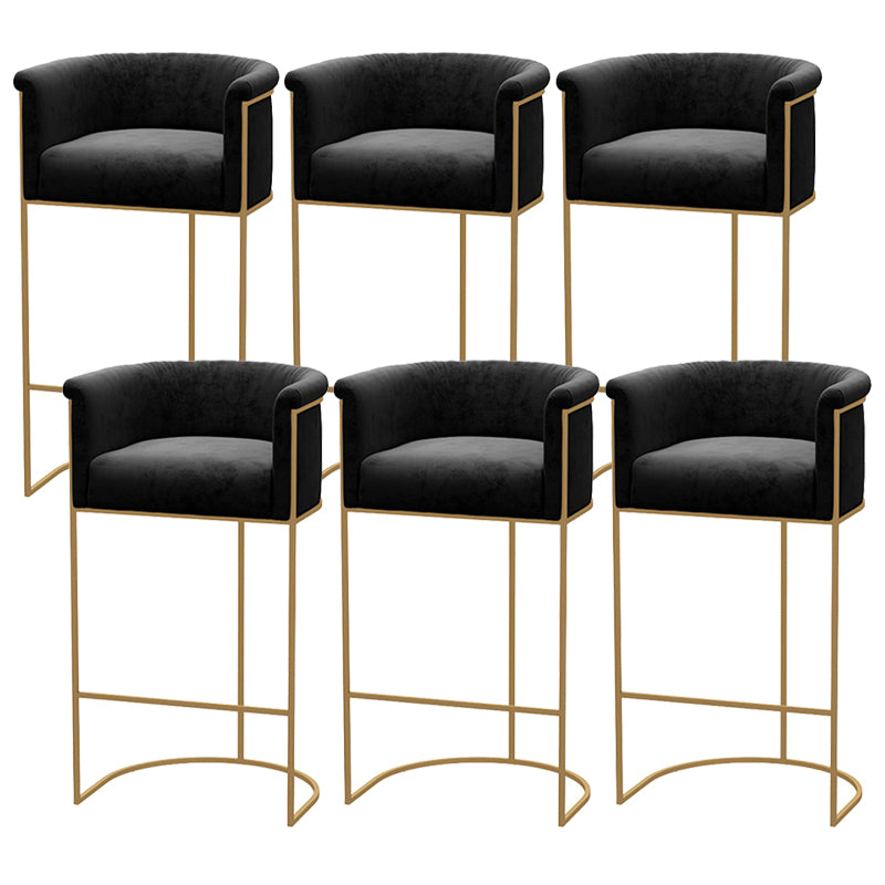 Bucket Seat Bar Stools Scandinavian Fabric Low Back Barstool for Restaurant