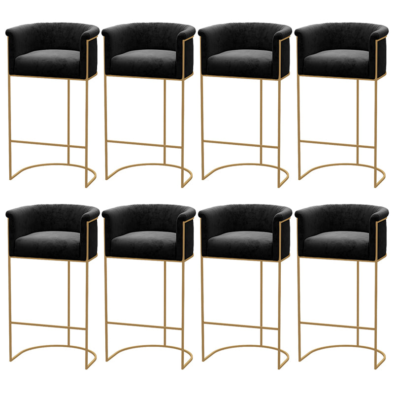 Bucket Seat Bar Stools Scandinavian Fabric Low Back Barstool for Restaurant