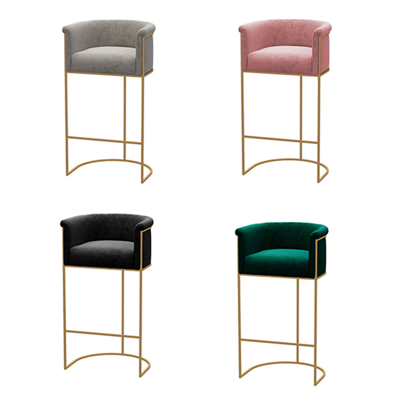 Bucket Seat Bar Stools Scandinavian Fabric Low Back Barstool for Restaurant