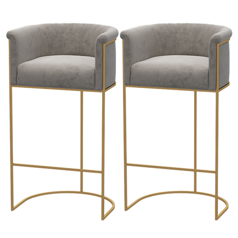 Bucket Seat Bar Stools Scandinavian Fabric Low Back Barstool for Restaurant