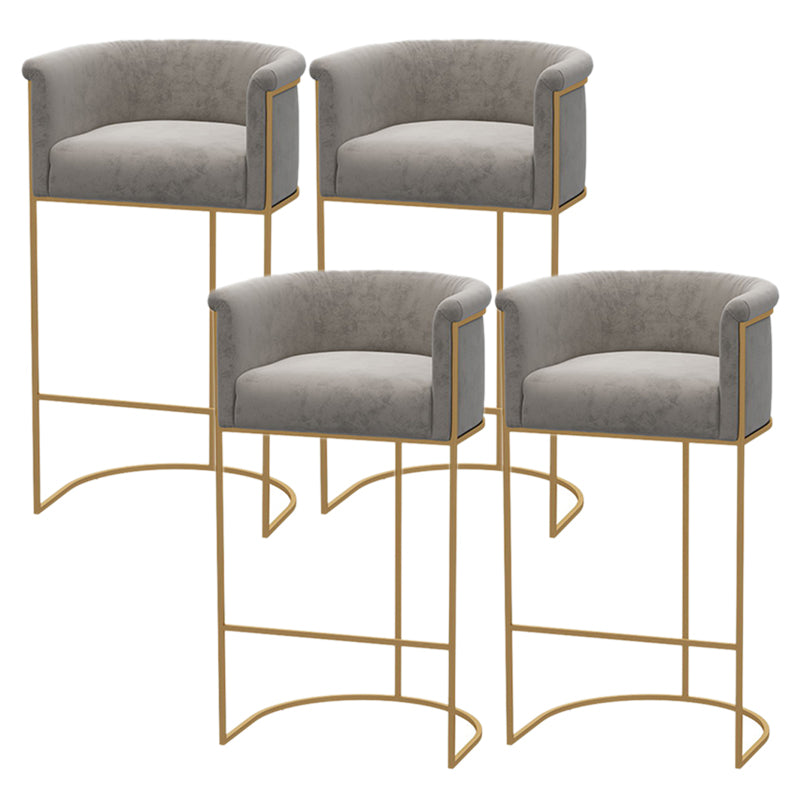 Bucket Seat Bar Stools Scandinavian Fabric Low Back Barstool for Restaurant