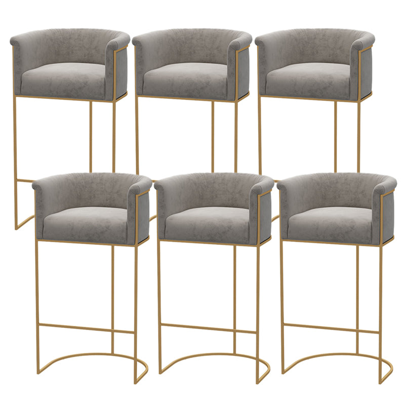 Bucket Seat Bar Stools Scandinavian Fabric Low Back Barstool for Restaurant