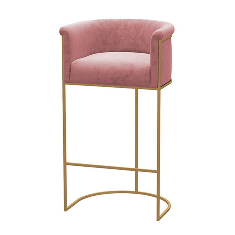 Bucket Seat Bar Stools Scandinavian Fabric Low Back Barstool for Restaurant