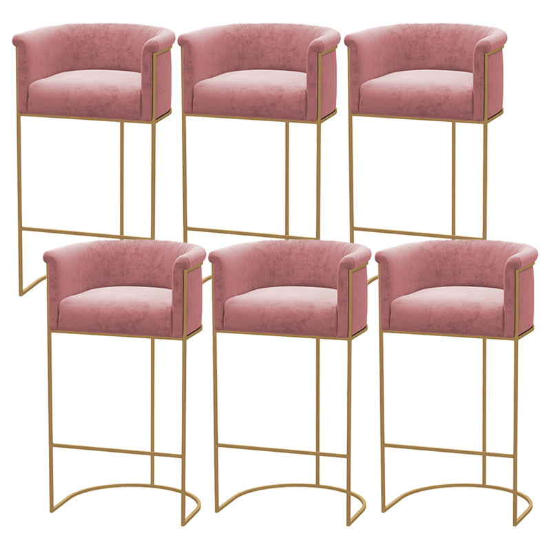 Bucket Seat Bar Stools Scandinavian Fabric Low Back Barstool for Restaurant