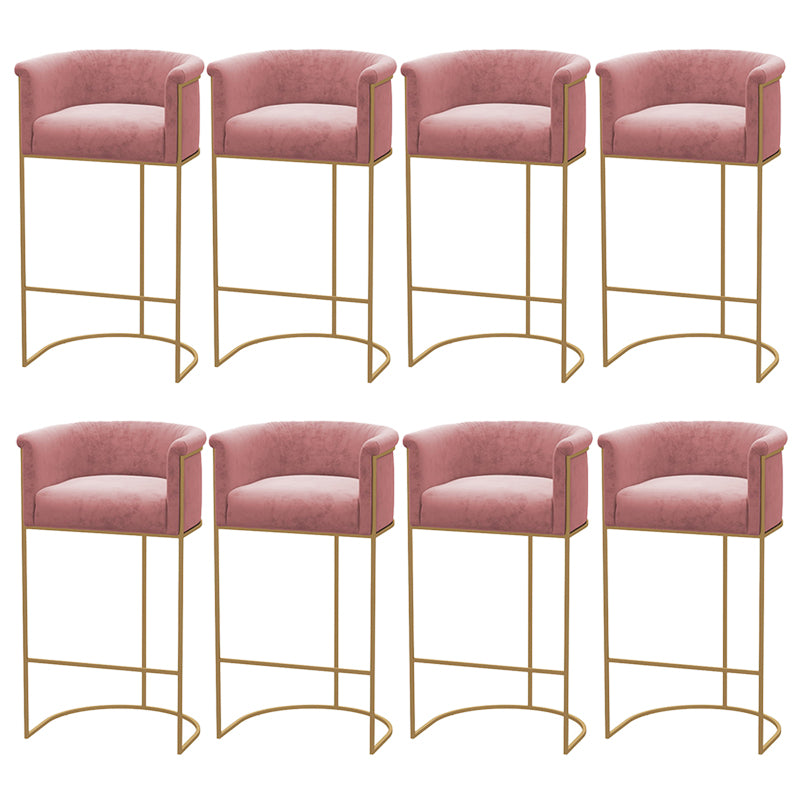 Bucket Seat Bar Stools Scandinavian Fabric Low Back Barstool for Restaurant