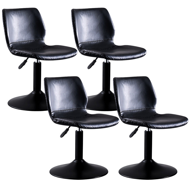 Contemporary Metal Barstool PU Leather Barstools in Matte Finish for Home