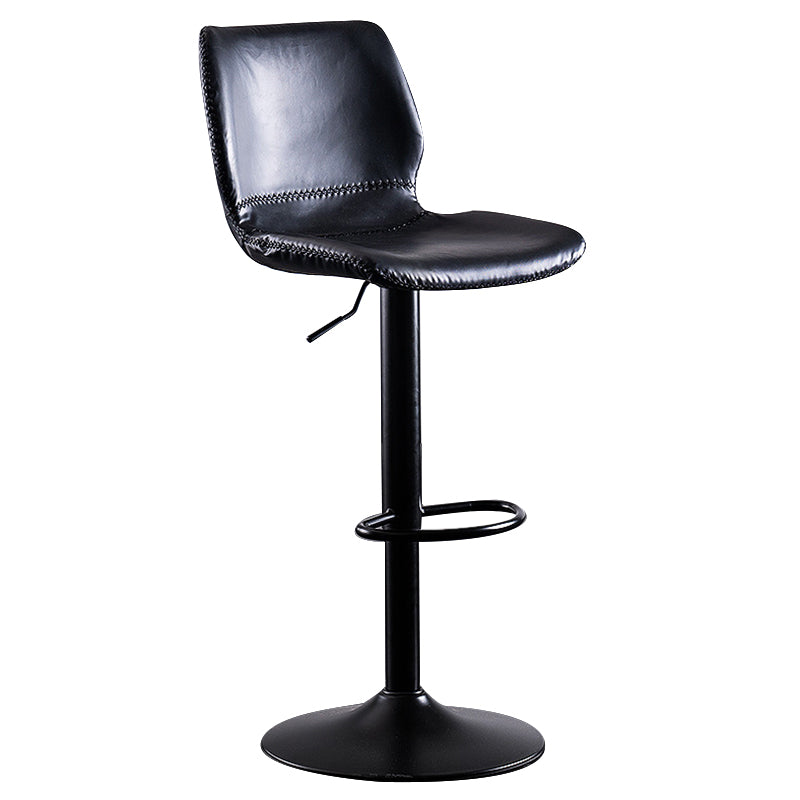 Contemporary Metal Barstool PU Leather Barstools in Matte Finish for Home