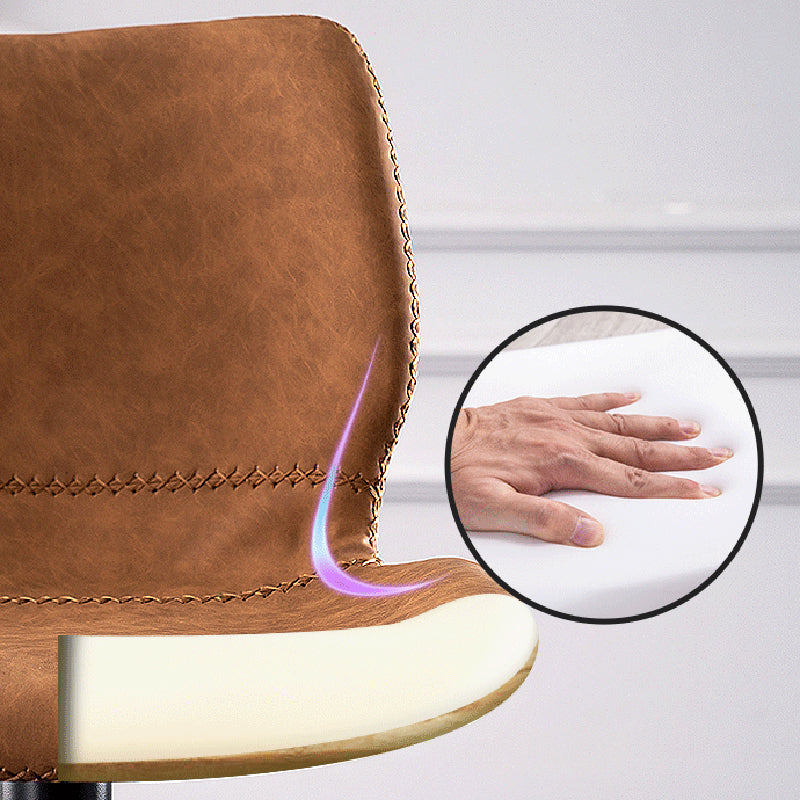 Contemporary Metal Barstool PU Leather Barstools in Matte Finish for Home