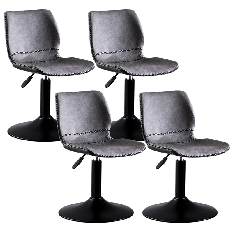 Contemporary Metal Barstool PU Leather Barstools in Matte Finish for Home