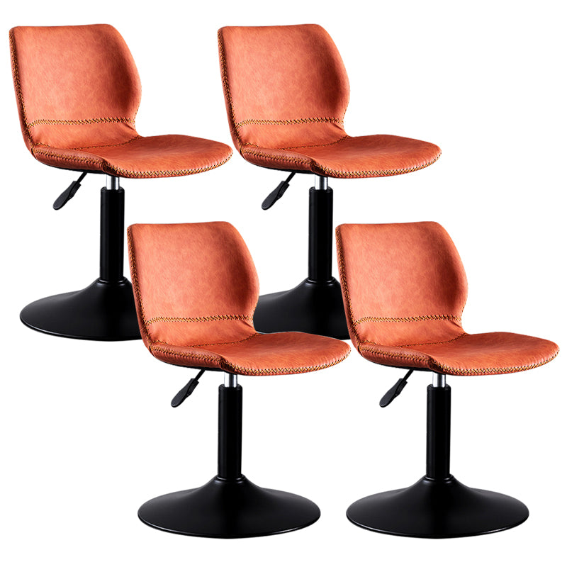 Contemporary Metal Barstool PU Leather Barstools in Matte Finish for Home