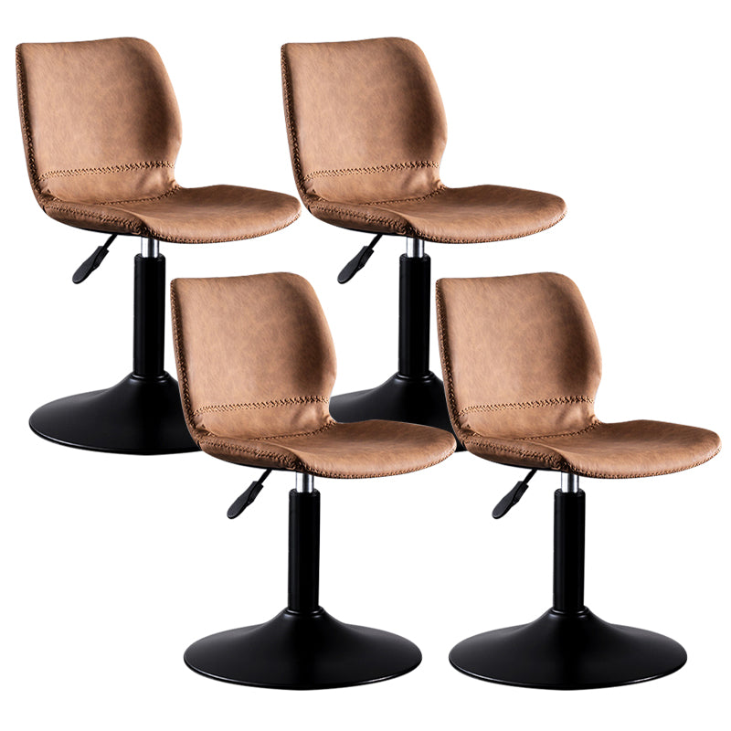 Contemporary Metal Barstool PU Leather Barstools in Matte Finish for Home