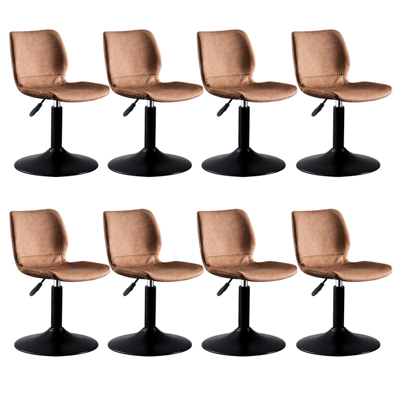 Contemporary Metal Barstool PU Leather Barstools in Matte Finish for Home