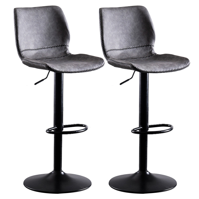 Contemporary Metal Barstool PU Leather Barstools in Matte Finish for Home