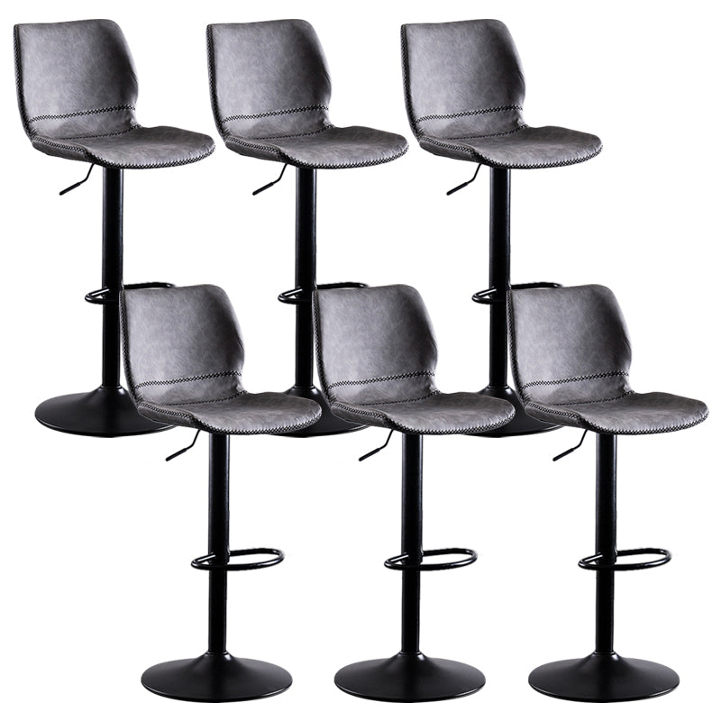 Contemporary Metal Barstool PU Leather Barstools in Matte Finish for Home