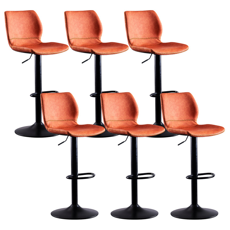 Contemporary Metal Barstool PU Leather Barstools in Matte Finish for Home