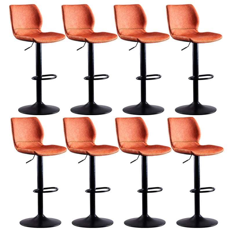 Contemporary Metal Barstool PU Leather Barstools in Matte Finish for Home