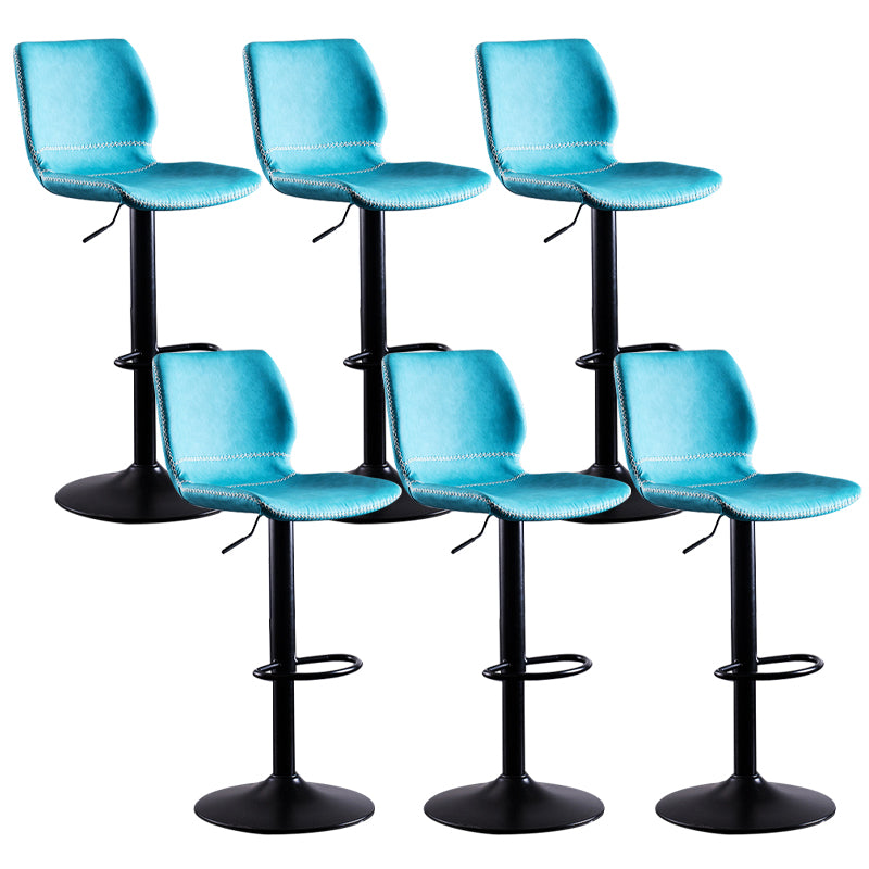 Contemporary Metal Barstool PU Leather Barstools in Matte Finish for Home