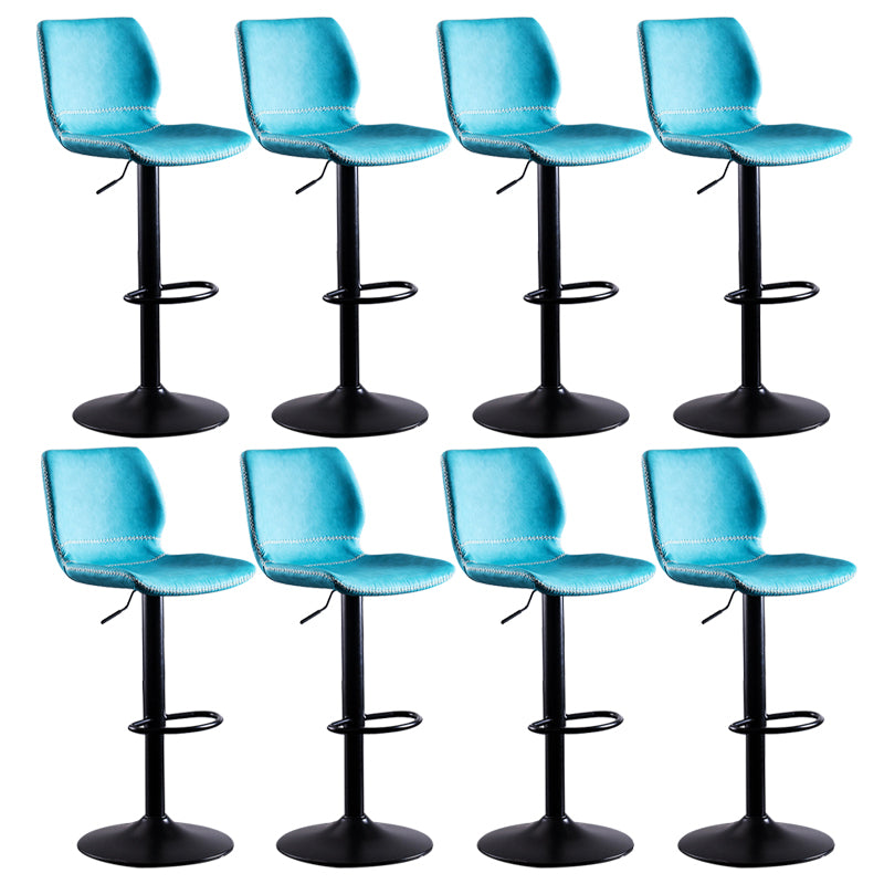 Contemporary Metal Barstool PU Leather Barstools in Matte Finish for Home