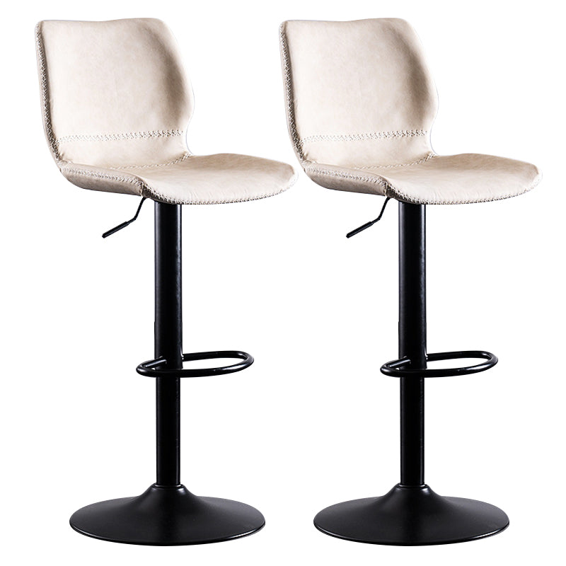 Contemporary Metal Barstool PU Leather Barstools in Matte Finish for Home
