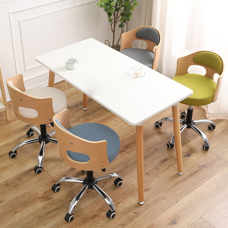 Contemporary Metal Barstool Faux Leather Round Seat Counter Stool with Swivel