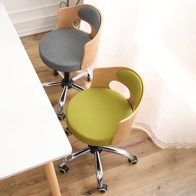 Contemporary Metal Barstool Faux Leather Round Seat Counter Stool with Swivel