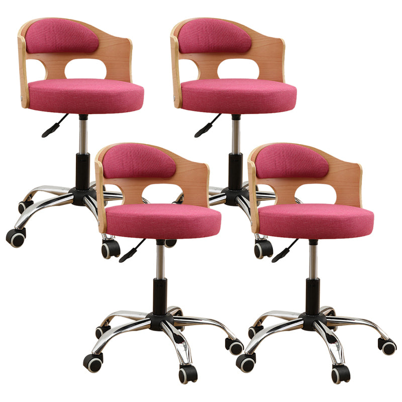 Contemporary Metal Barstool Faux Leather Round Seat Counter Stool with Swivel