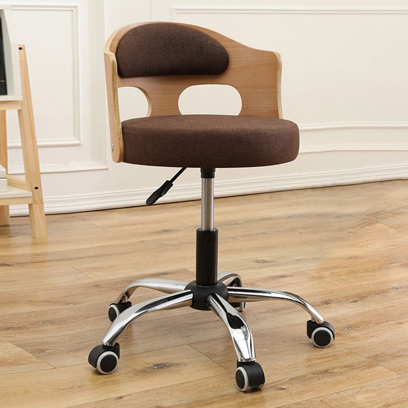 Contemporary Metal Barstool Faux Leather Round Seat Counter Stool with Swivel