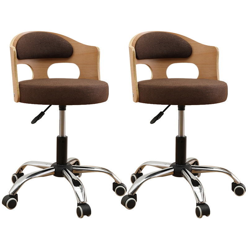 Contemporary Metal Barstool Faux Leather Round Seat Counter Stool with Swivel