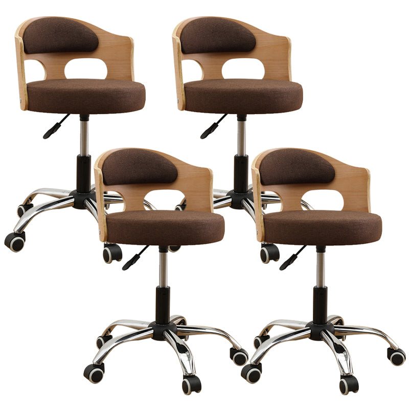 Contemporary Metal Barstool Faux Leather Round Seat Counter Stool with Swivel