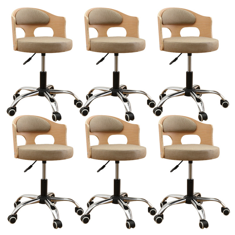 Contemporary Metal Barstool Faux Leather Round Seat Counter Stool with Swivel