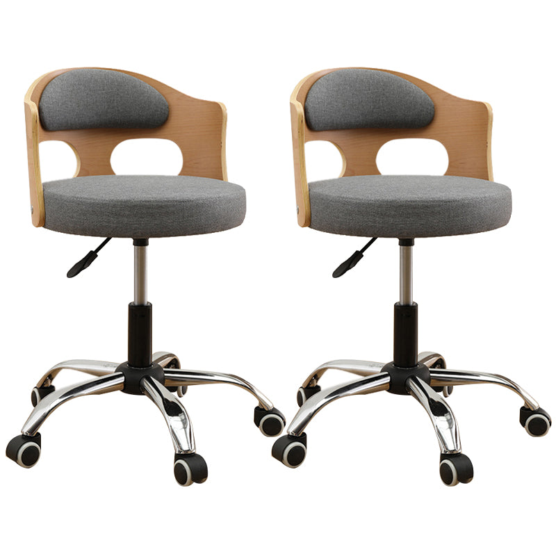 Contemporary Metal Barstool Faux Leather Round Seat Counter Stool with Swivel