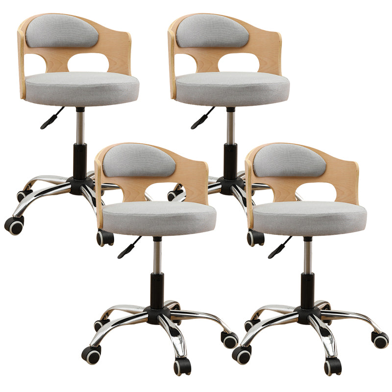 Contemporary Metal Barstool Faux Leather Round Seat Counter Stool with Swivel